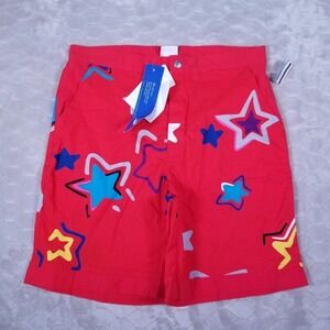 VTG 80s SPEEDO BOARD SHORTS SWIM TRUNKS -‎ Sz 34 - NWT New Unlined Star Pattern